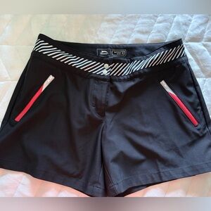 Slazenger Black Athletic Shorts with Red and White Details